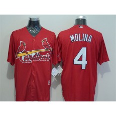 MLB St.Louis Cardinals 4 Yadier Molina Red New Cool Base Men Jersey