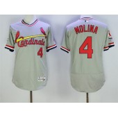 MLB St.Louis Cardinals 4 Yadier Molina Retired Gray Pullover 2016 Flexbase Majestic Baseball Men Jersey