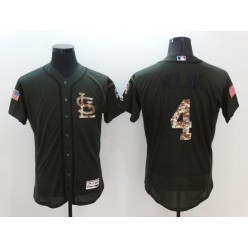 MLB St.Louis Cardinals 4 Yadier Molina Retired Green Salute to Service 2016 Flexbase Majestic Baseball Men Jersey