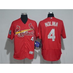 MLB St.Louis Cardinals 4 Yadier Molina Retired Red 2017 Spring Training Stitched Majestic Flex Base Men Jersey