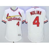 MLB St.Louis Cardinals 4 Yadier Molina Retired White Pullover 2016 Flexbase Majestic Baseball Men Jersey