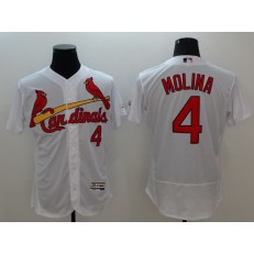 MLB St.Louis Cardinals 4 Yadier Molina White Flexbase Authentic Collection Stitched Men Jersey