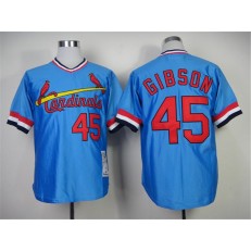MLB St.Louis Cardinals 45 Bob Gibson 1979 Light Blue Mitchell And Ness Throwback Men Jersey