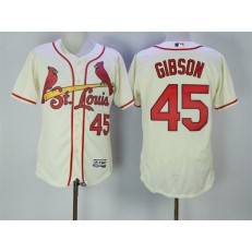 MLB St.Louis Cardinals 45 Bob Gibson Cream Flexbase Authentic Collection Stitched Men Jersey