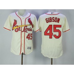 MLB St.Louis Cardinals 45 Bob Gibson Cream Flexbase Authentic Collection Stitched Men Jersey
