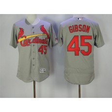 MLB St.Louis Cardinals 45 Bob Gibson Grey Flexbase Authentic Collection Stitched Men Jersey