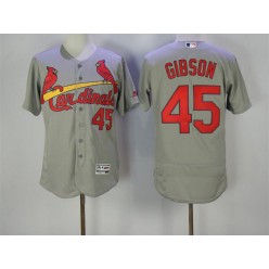 MLB St.Louis Cardinals 45 Bob Gibson Grey Flexbase Authentic Collection Stitched Men Jersey