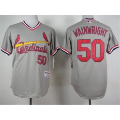 MLB St.Louis Cardinals 50 Adam Wainwright 1978 Gray Pullover Men Jersey