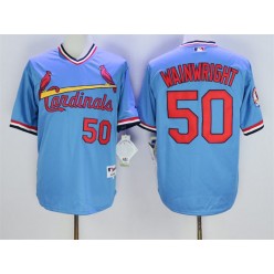 MLB St.Louis Cardinals 50 Adam Wainwright Blue 1982 Turn Back The Clock Men Jersey