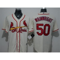 MLB St.Louis Cardinals 50 Adam Wainwright Cream New Cool Base Men Jersey