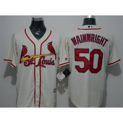 MLB St.Louis Cardinals 50 Adam Wainwright Cream New Cool Base Men Jersey