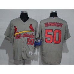 MLB St.Louis Cardinals 50 Adam Wainwright Gray Road 2016 Flexbase Majestic Baseball Men Jersey