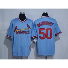 MLB St.Louis Cardinals 50 Adam Wainwright Light Blue Majestic Cool Base Cooperstown Collection Player Men Jersey