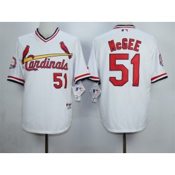 MLB St.Louis Cardinals 51 White 1982 Turn Back The Clock Men Jersey