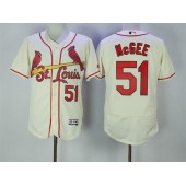 MLB St.Louis Cardinals 51 Willie McGee Cream Flexbase Authentic Collection Stitched Men Jersey