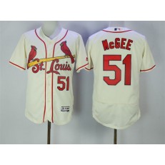 MLB St.Louis Cardinals 51 Willie McGee Cream Flexbase Authentic Collection Stitched Men Jersey