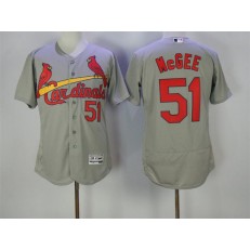 MLB St.Louis Cardinals 51 Willie McGee Grey Flexbase Authentic Collection Stitched Men Jersey