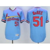 MLB St.Louis Cardinals 51 Willie McGee Light Blue Pullover 2016 Flexbase Majestic Baseball Men Jersey