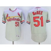 MLB St.Louis Cardinals 51 Willie McGee Retired Gray Pullover 2016 Flexbase Majestic Baseball Men Jersey