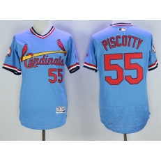 MLB St.Louis Cardinals 55 Stephen Piscotty Light Blue Pullover 2016 Flexbase Majestic Baseball Men Jersey
