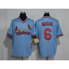 MLB St.Louis Cardinals 6 Light Blue Majestic Cool Base Cooperstown Collection Player Men Jersey