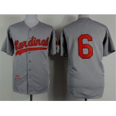 MLB St.Louis Cardinals 6 Stan Musial 1956 Gray Wool Throwback Men Jersey