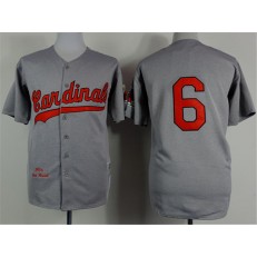 MLB St.Louis Cardinals 6 Stan Musial 1956 Gray Wool Throwback Men Jersey