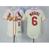 MLB St.Louis Cardinals 6 Stan Musial Cream Flexbase Authentic Collection Stitched Men Jersey