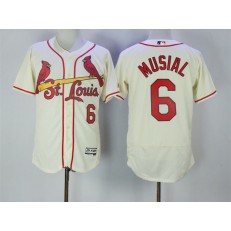 MLB St.Louis Cardinals 6 Stan Musial Cream Flexbase Authentic Collection Stitched Men Jersey