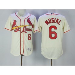 MLB St.Louis Cardinals 6 Stan Musial Cream Flexbase Authentic Collection Stitched Men Jersey