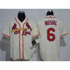 MLB St.Louis Cardinals 6 Stan Musial Cream New Cool Base Men Jersey