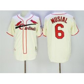 MLB St.Louis Cardinals 6 Stan Musial Cream Stitched 1944 Cooperstown Collection Mitchell And Ness Men Jersey