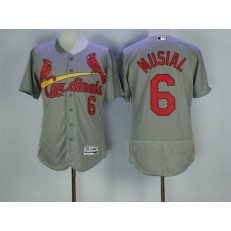 MLB St.Louis Cardinals 6 Stan Musial Grey Flexbase Authentic Collection Stitched Men Jersey