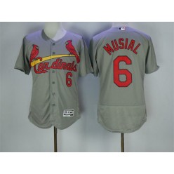 MLB St.Louis Cardinals 6 Stan Musial Grey Flexbase Authentic Collection Stitched Men Jersey