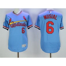 MLB St.Louis Cardinals 6 Stan Musial Light Blue Pullover 2016 Flexbase Majestic Baseball Men Jersey