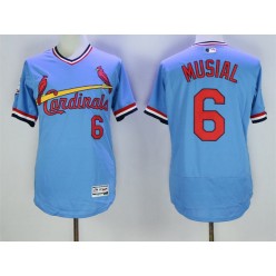 MLB St.Louis Cardinals 6 Stan Musial Light Blue Pullover 2016 Flexbase Majestic Baseball Men Jersey