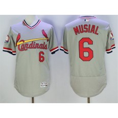 MLB St.Louis Cardinals 6 Stan Musial Retired Gray Pullover 2016 Flexbase Majestic Baseball Men Jersey