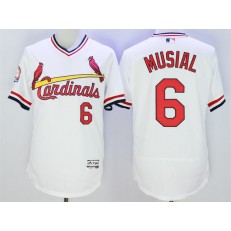 MLB St.Louis Cardinals 6 Stan Musial Retired White Pullover 2016 Flexbase Majestic Baseball Men Jersey