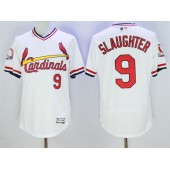 MLB St.Louis Cardinals 9 Enos Slaughter Retired White Pullover 2016 Flexbase Majestic Baseball Men Jersey