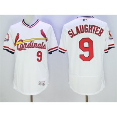 MLB St.Louis Cardinals 9 Enos Slaughter Retired White Pullover 2016 Flexbase Majestic Baseball Men Jersey