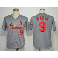 MLB St.Louis Cardinals 9 Roger Maris 1967 Gray Wool Throwback Men Jersey
