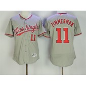 MLB Washington Nationals 11 Ryan Zimmerman Gray 2016 Flexbase Majestic Baseball Men Jersey