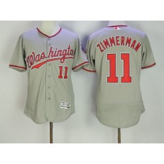 MLB Washington Nationals 11 Ryan Zimmerman Gray 2016 Flexbase Majestic Baseball Men Jersey
