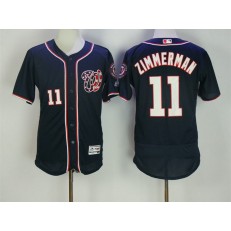 MLB Washington Nationals 11 Ryan Zimmerman Navy Blue 2016 Flexbase Majestic Baseball Men Jersey