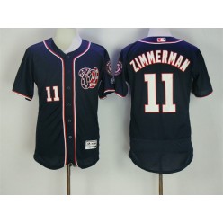 MLB Washington Nationals 11 Ryan Zimmerman Navy Blue 2016 Flexbase Majestic Baseball Men Jersey