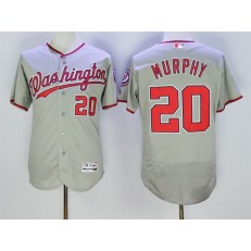 MLB Washington Nationals 20 Daniel Murphy Gray 2016 Flexbase Majestic Baseball Men Jersey