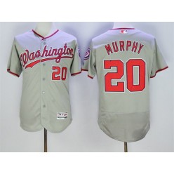 MLB Washington Nationals 20 Daniel Murphy Gray 2016 Flexbase Majestic Baseball Men Jersey