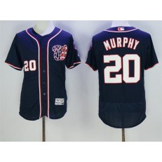MLB Washington Nationals 20 Daniel Murphy Navy Blue 2016 Flexbase Majestic Baseball Men Jersey