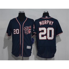 MLB Washington Nationals 20 Daniel Murphy Navy Blue New Flexbase Majestic Baseball Men Jersey