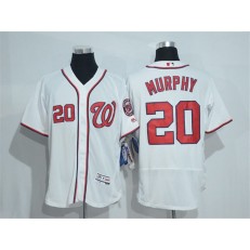 MLB Washington Nationals 20 Daniel Murphy White Home Stitched 2016 Majestic Flex Base Men Jersey